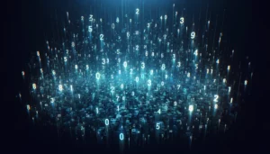 Um fundo escuro e vários números aparecendo